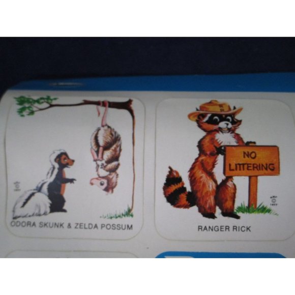 Ranger Rick and Friends 32 Stickers 1977 National Wildlife Federation Bowed GUC - Picture 5 of 15